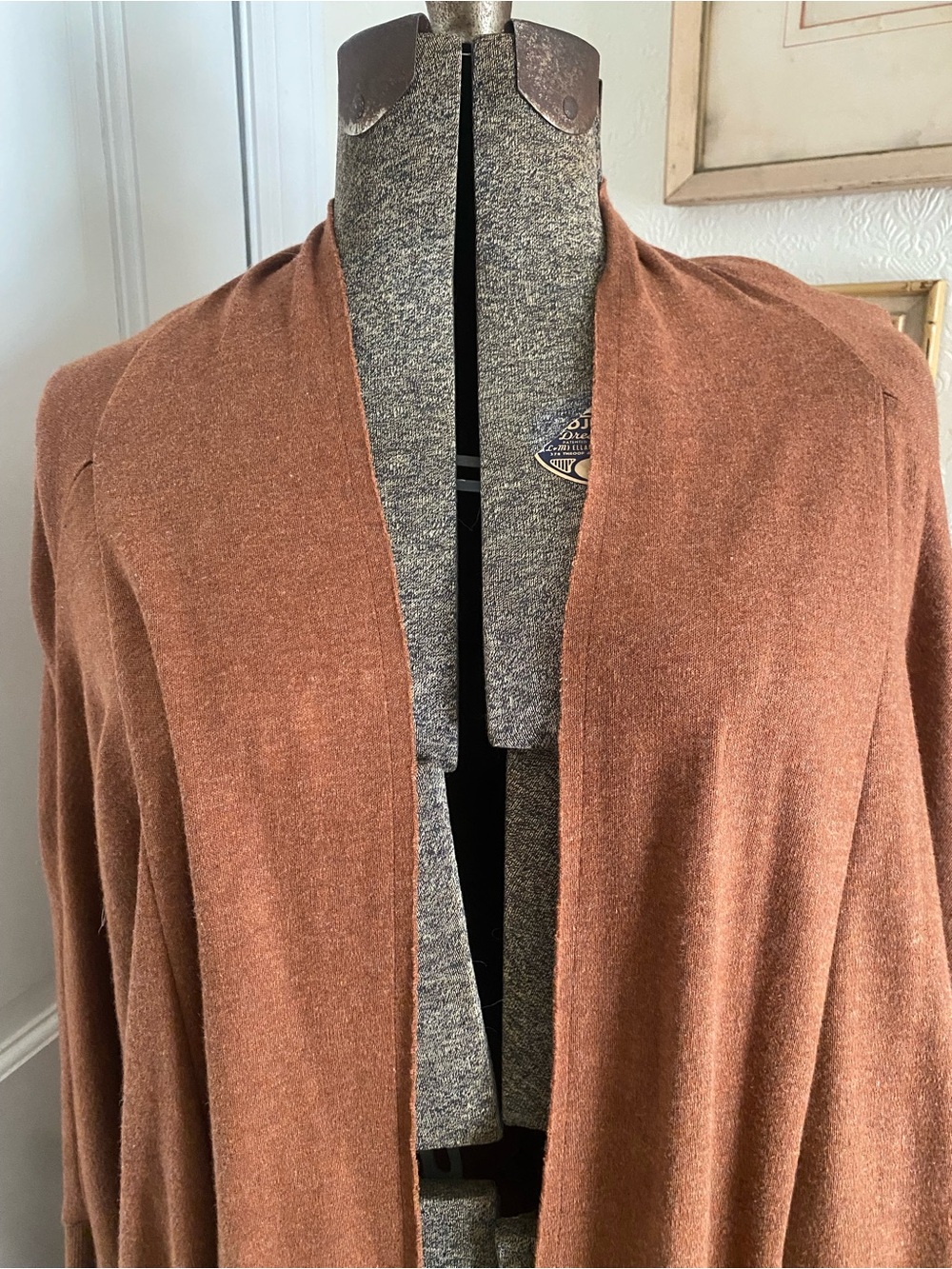 Pact Organic Cotton Rust Brown Open-Front Women's Sweater Cardigan L/XL #coastal